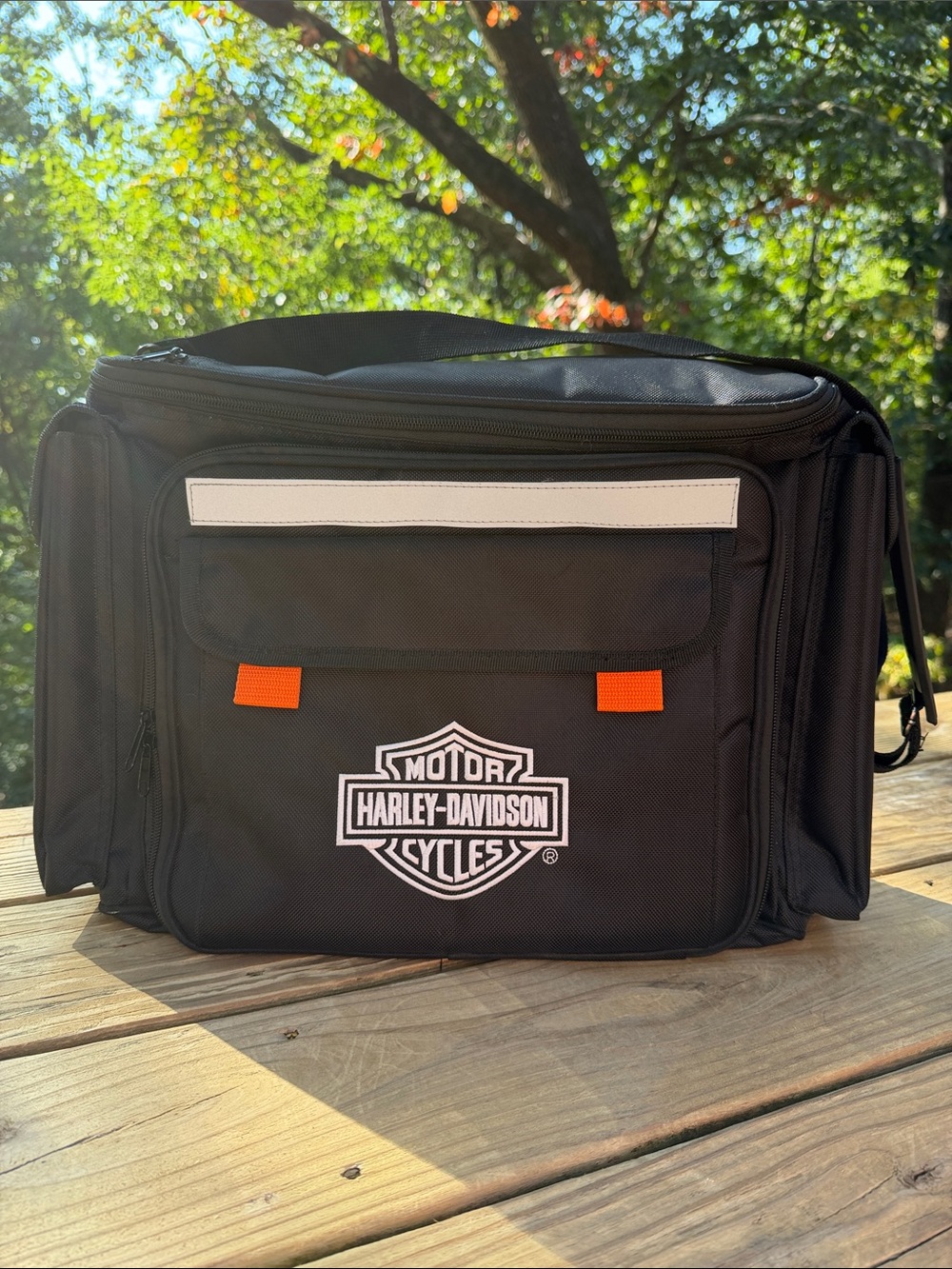 NWOT HARLEY-DAVIDSON SADDLE INSULATED COOLER BAG/PICNIC SET w/COVER